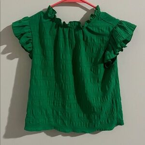 SHEIN Kids Green Ruffle Sleeve Tank Top